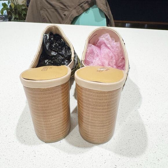 Crown Vintage Clara Floral Lace Peep-Toe Block Heel Mules Sandals Sz 8 - Picture 7 of 11